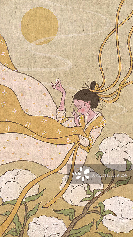 国风插画中秋包装插画图片素材