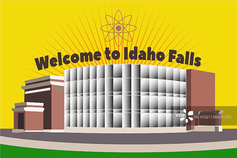 博物馆和铭文：欢迎来到爱达荷瀑布图片素材
