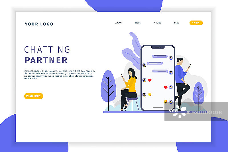 情侣聊天引导页图片素材