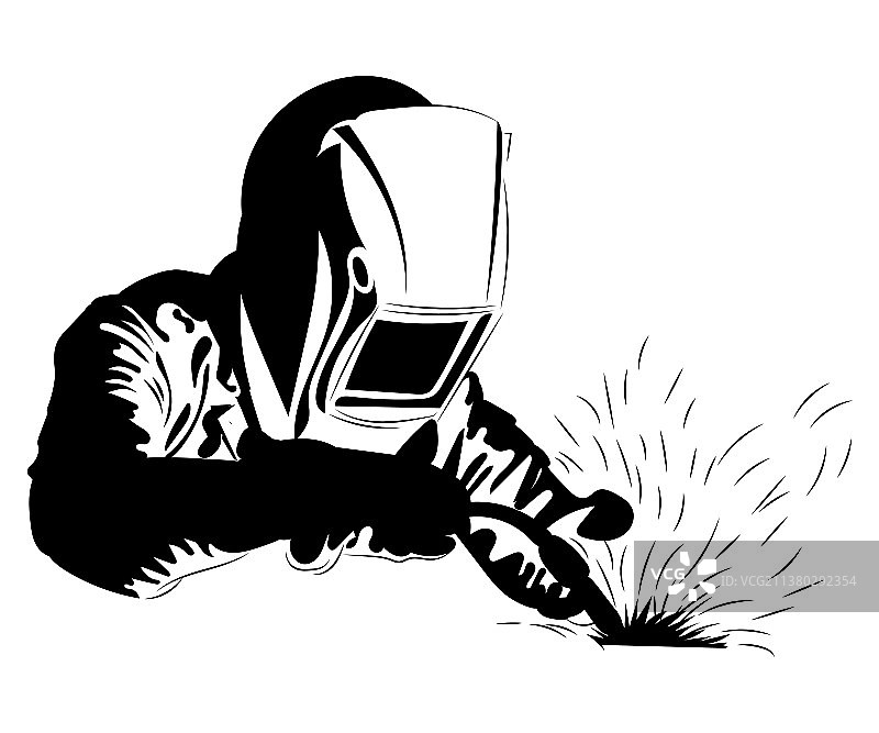 焊接工人焊接金属黑白照片图片素材