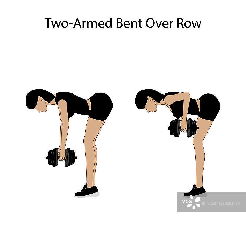 双臂划船锻炼图片素材