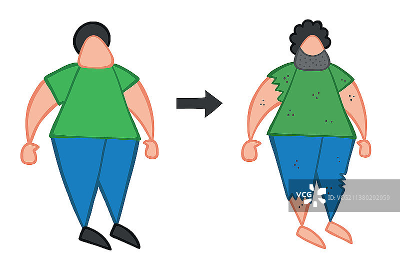 无家可归的手绘男人图片素材