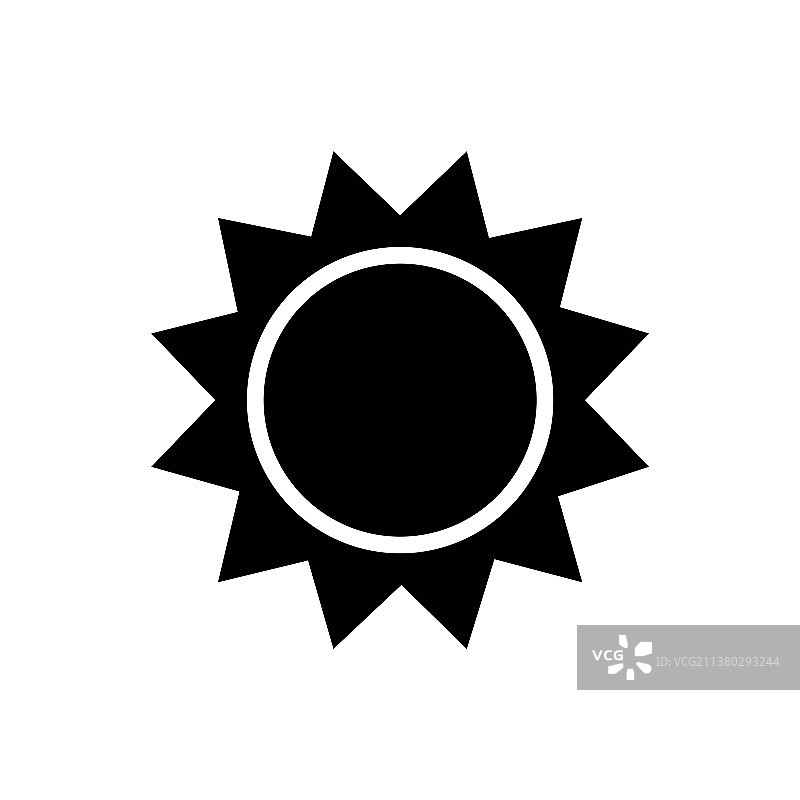 太阳字形图标隔离扁平符号图片素材