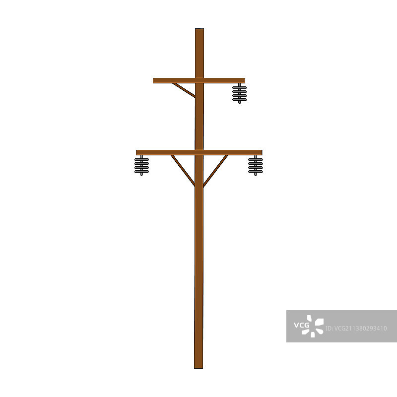 木质电线杆图标扁平设计图片素材