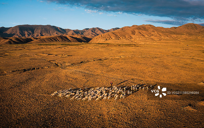 甘肃白银永泰古城牧羊农场自然风光图片素材