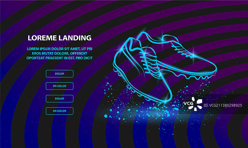 霓虹足球鞋轮廓图片素材