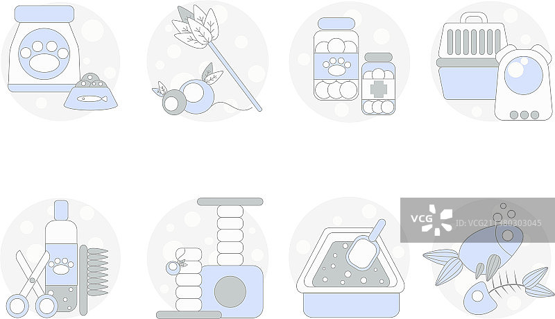 宠物店相关图标集图片素材