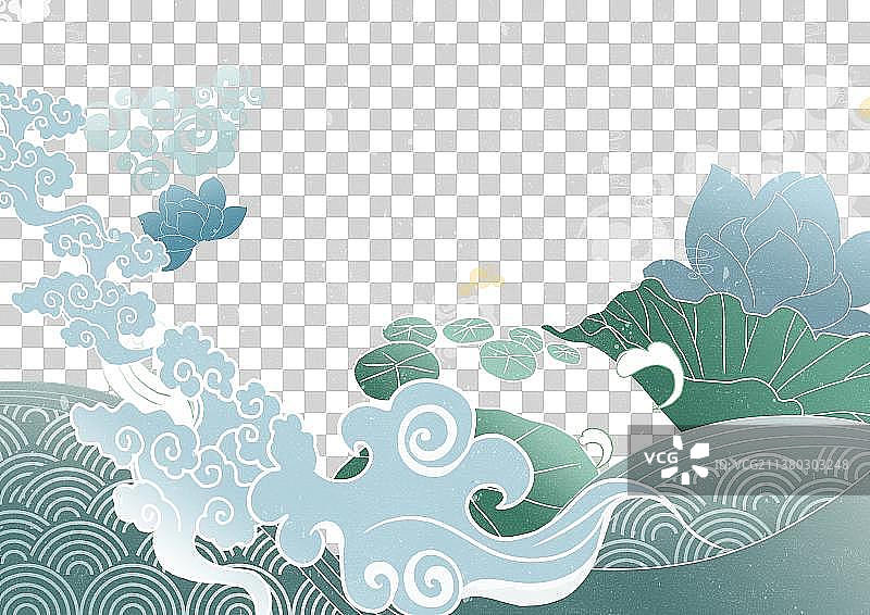 国潮海浪背景图片素材