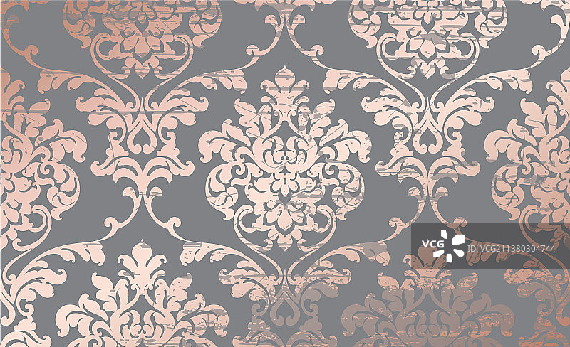 粉色金色巴洛克风格大马士革装饰图案图片素材