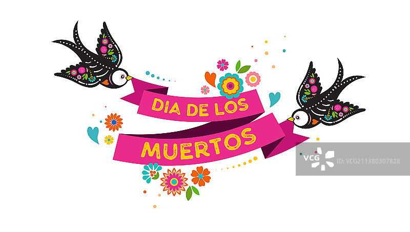 亡灵节鸟类头骨图片素材