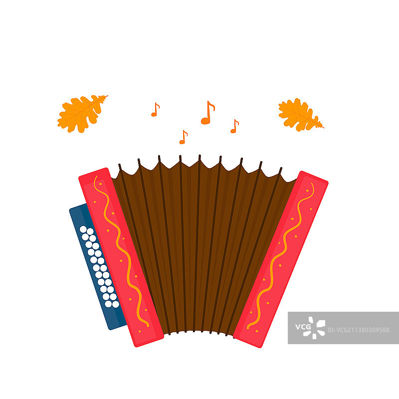 白色背景上的手风琴图片素材