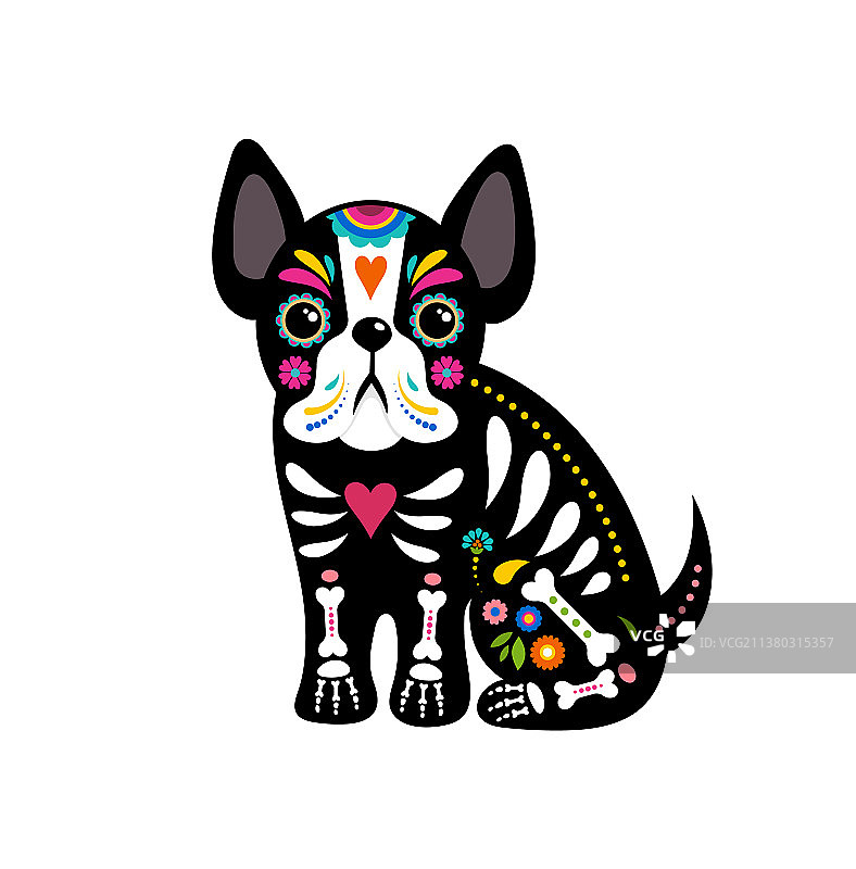 亡灵节：骷髅狗图片素材