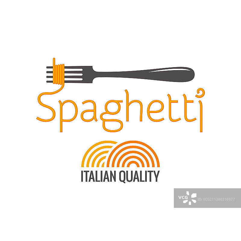 叉子上的意大利面白色背景意大利面条标志图片素材