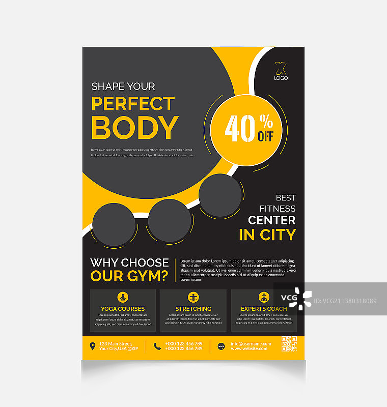 现代健身房宣传单图片素材