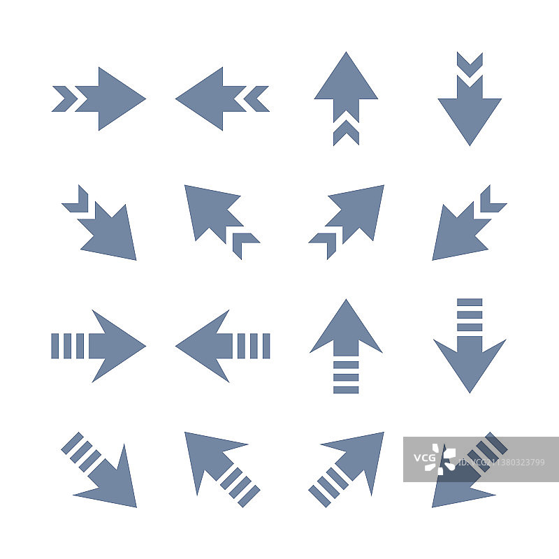 箭头图标扁平线条集图片素材