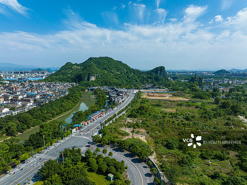 桂林七星区小东江航拍城市风光图片素材