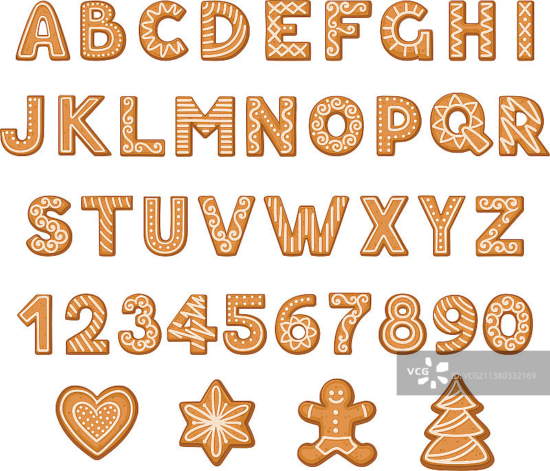 字母数字造型饼干合集图片素材