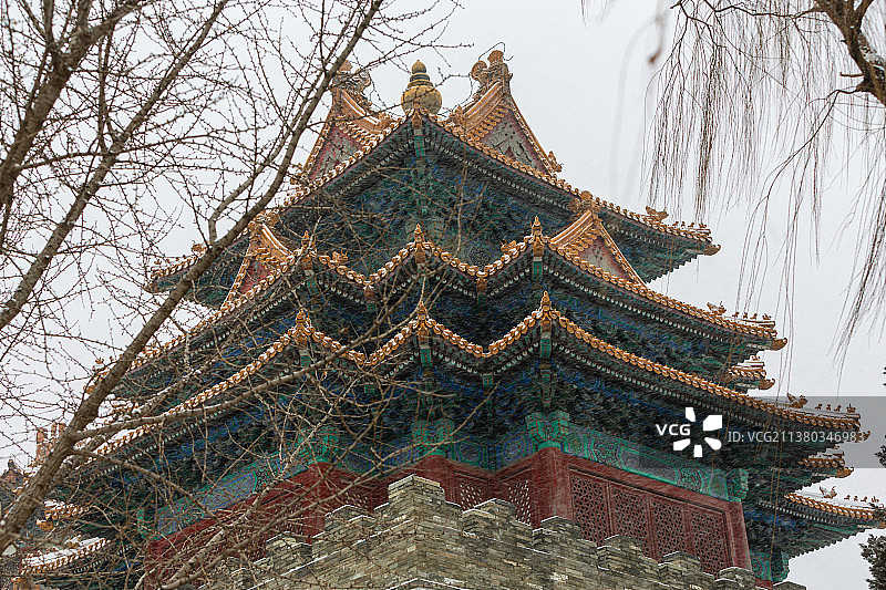 雪中的故宫角楼图片素材