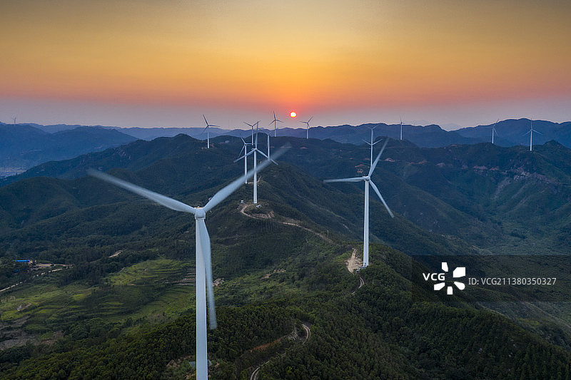 风力发电自然美景风光风景壁纸图片素材