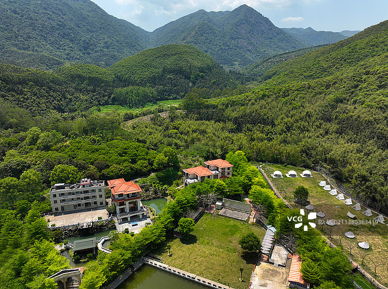 广东省惠州市博罗县象头山国家级自然保护区雷公峡漂流航拍图片素材