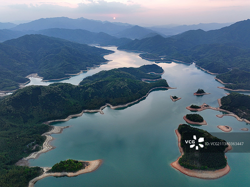 广东省惠州市龙门县天堂山水库天堂湖航拍图片素材