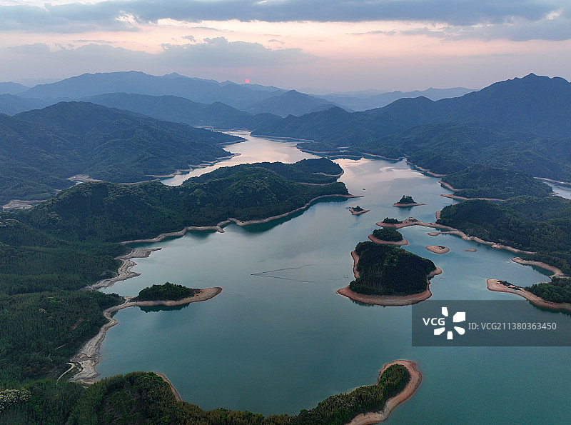广东省惠州市龙门县天堂山水库天堂湖航拍图片素材