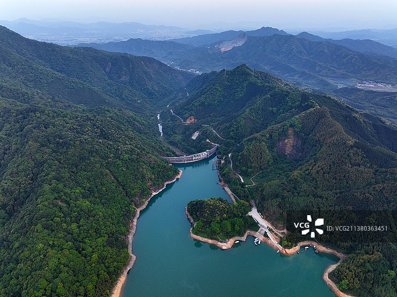 广东省惠州市龙门县天堂山水库天堂湖航拍图片素材