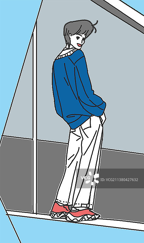 男子走路楼梯思考模特造型图片素材