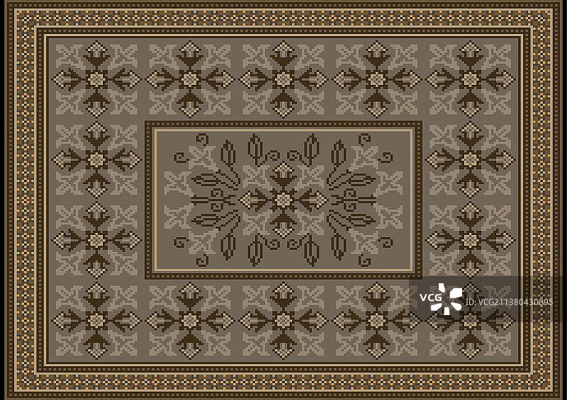 米色地毯和民族花卉装饰图片素材