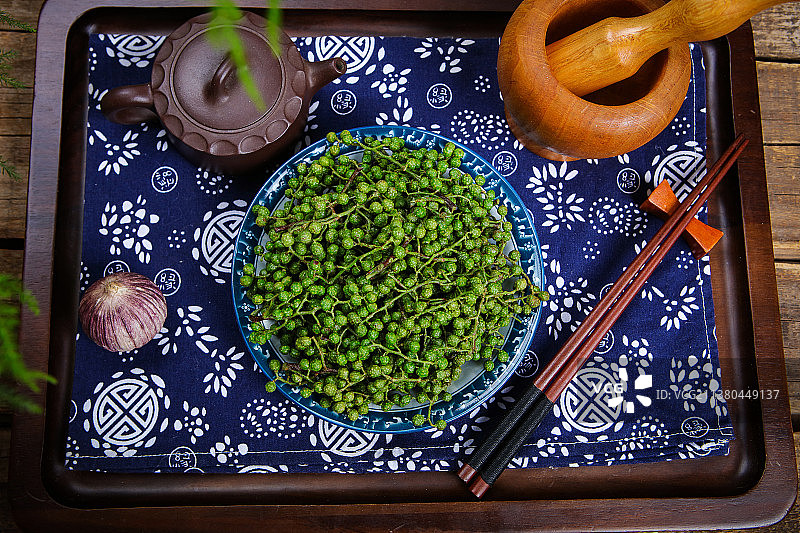 调味绿藤椒花椒图片素材