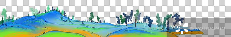 古代山水千里江山设计元素图片素材
