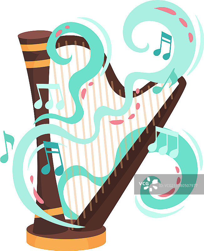 竖琴卡通图标图片素材