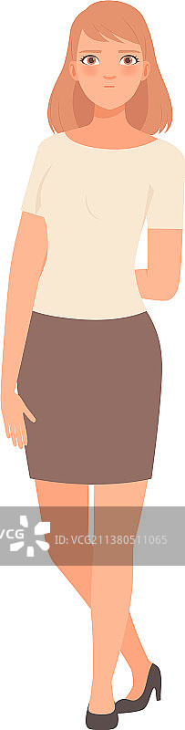 女孩双手放在背后图片素材