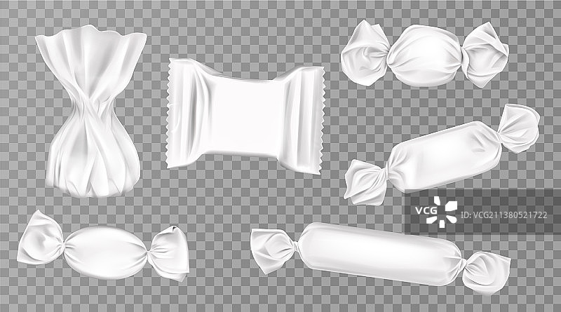 白色糖果包装纸套装空白糖果包装图片素材