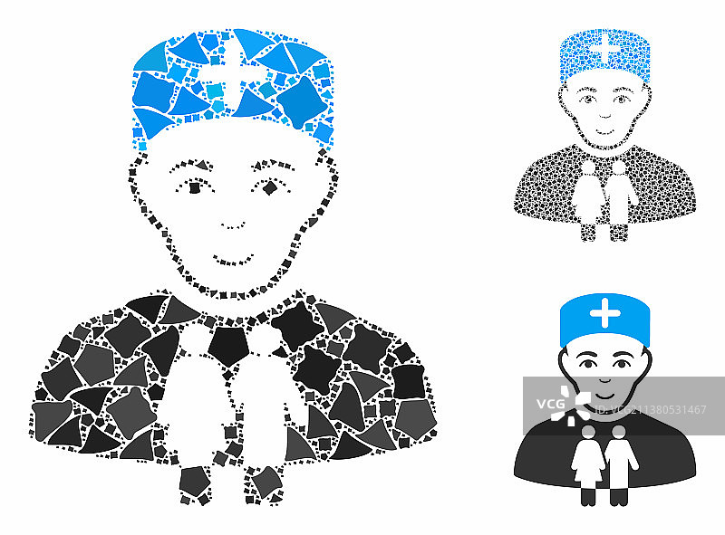 家庭医生马赛克图标不规则项目图片素材