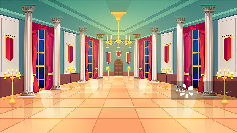 皇家宫殿舞厅卡通城堡内景图片素材