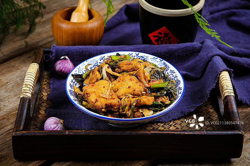 蒜苗炒臭豆腐图片素材