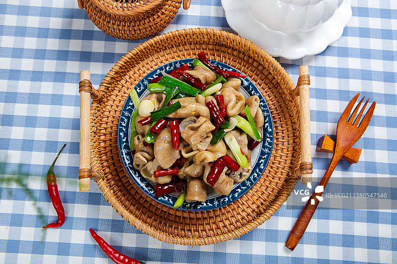 蒜苗炒肥肠图片素材