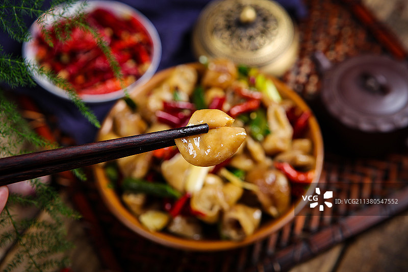 蒜苗炒肥肠图片素材