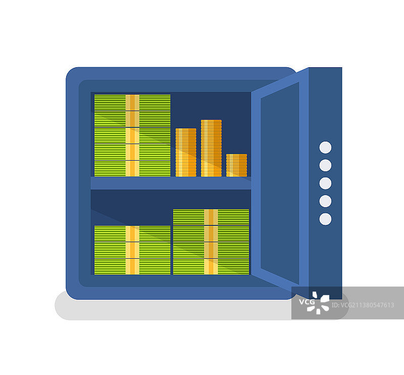 用保险箱安全地存放货币图片素材