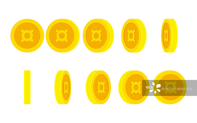 带货币符号的硬币动画雪碧图图片素材