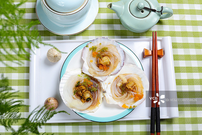 鲜美蒜蓉粉丝贝图片素材