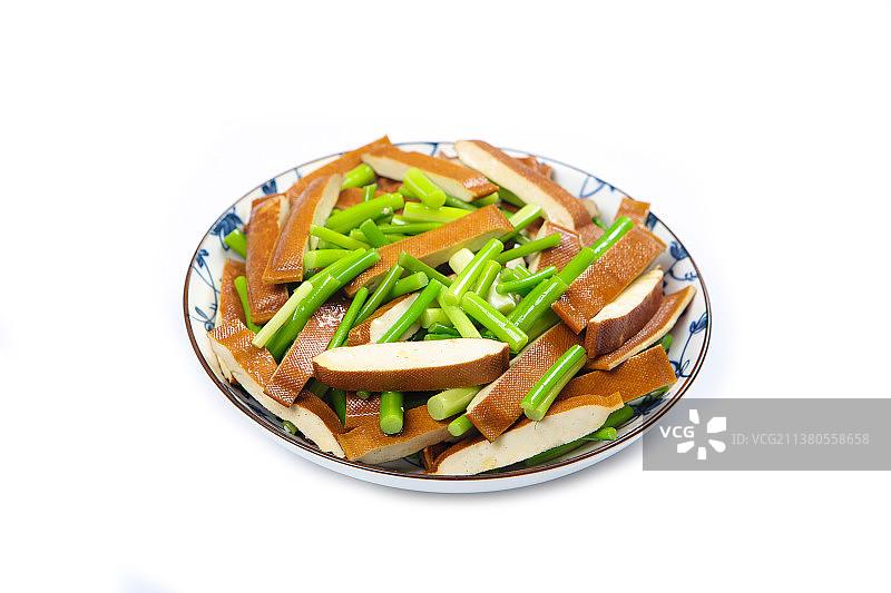 爽口蒜苔炒豆干图片素材