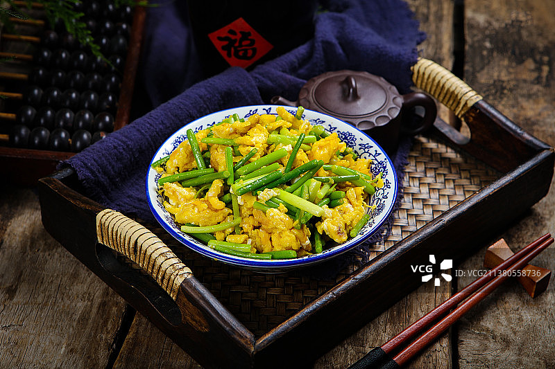 美味蒜苔炒鸡蛋图片素材