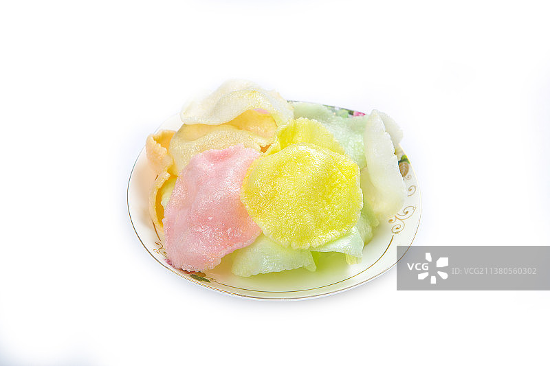 酥脆五彩虾片图片素材