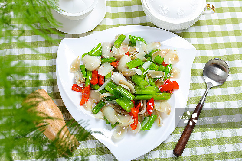 清淡美味西芹炒百合图片素材