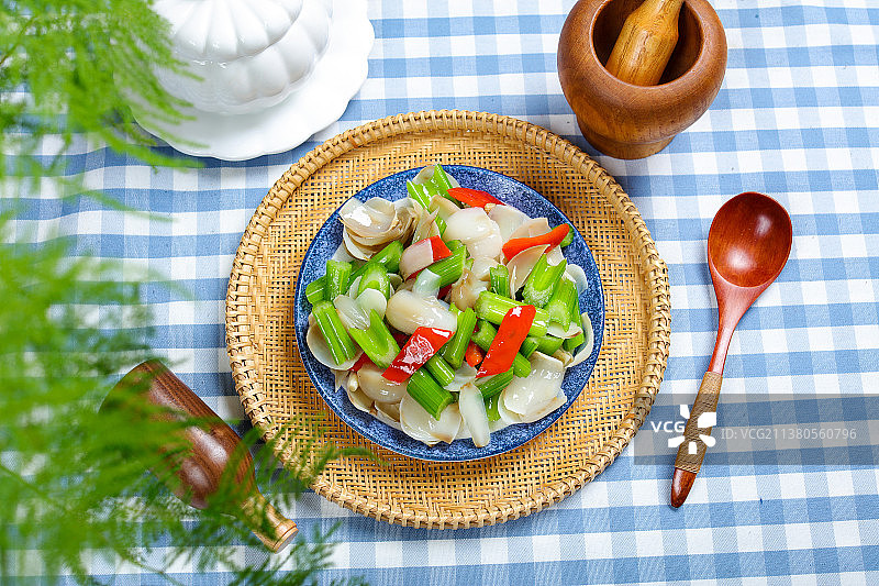 清淡美味西芹炒百合图片素材