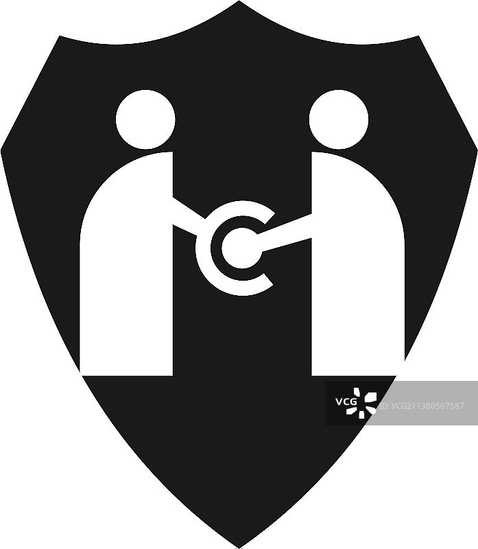 承诺团队合作共同经营黑色标志图片素材