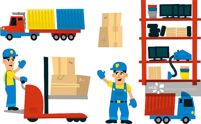 快递服务车队运输仓库图片素材