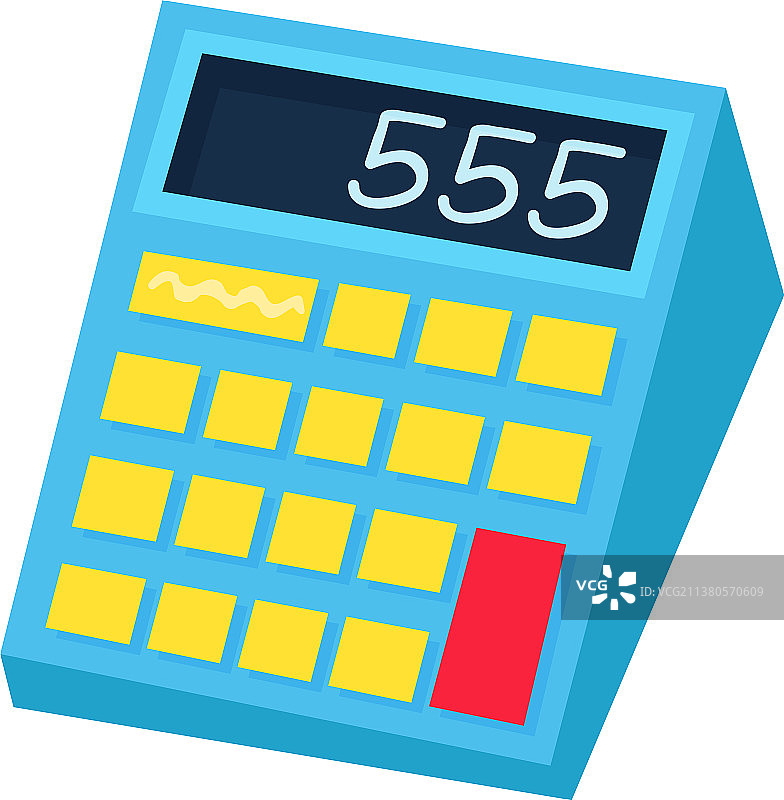 白色背景上的蓝色计算器图片素材